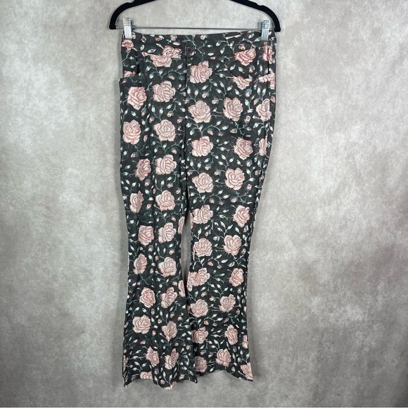 Batsheva Lawyer Cropped Floral-Print Cotton Flared Pants Size 0 NWOT - Picture 4 of 11